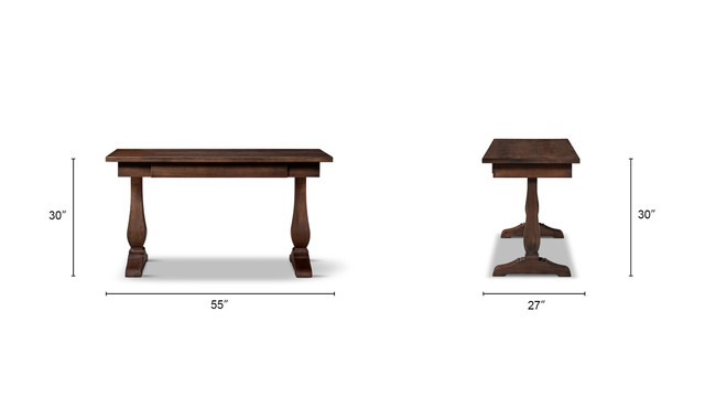 Whitmore Reclaimed Pine Trestle Writing Desk, Java Brown Whitmore Reclaimed Pine Trestle Writing Desk, Java Brown