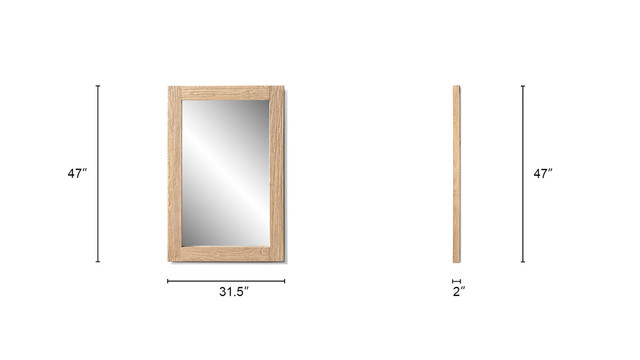 Langford Solid Reclaimed Elm Wood Rectangular Wall Mirror Langford Solid Reclaimed Elm Wood Rectangular Wall Mirror