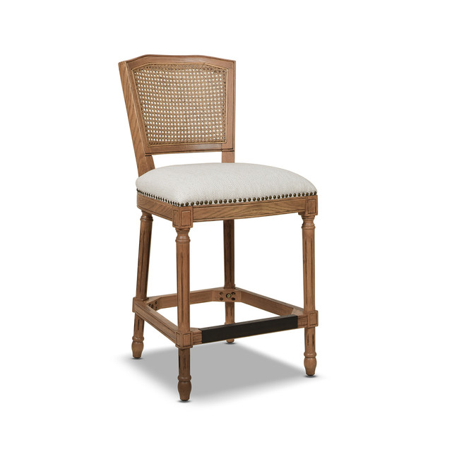Triomphe Rattan Wicker High Back Armless Counter Bar Stool