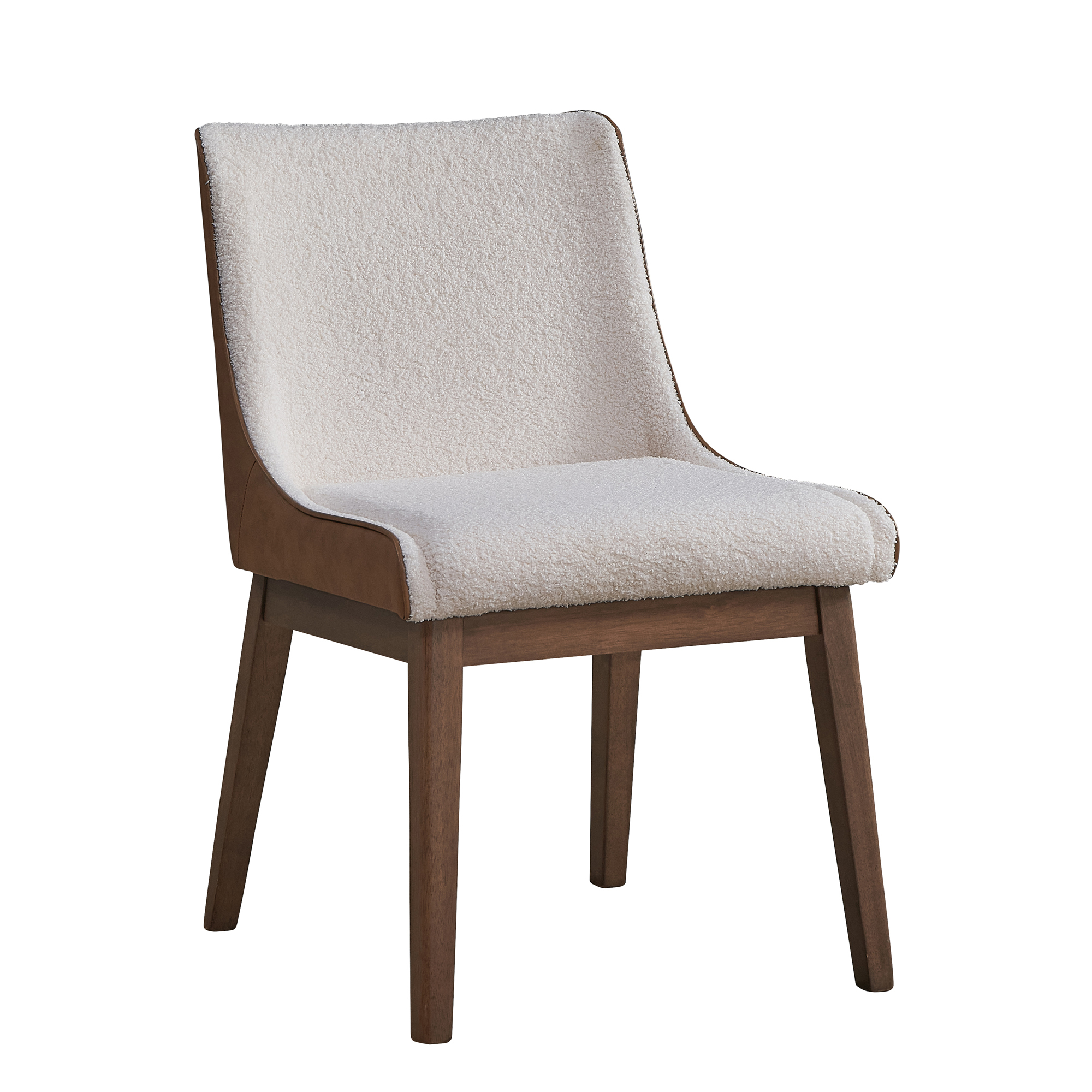 Sienna Bouclé and Faux Leather Side Chair, Set of 2