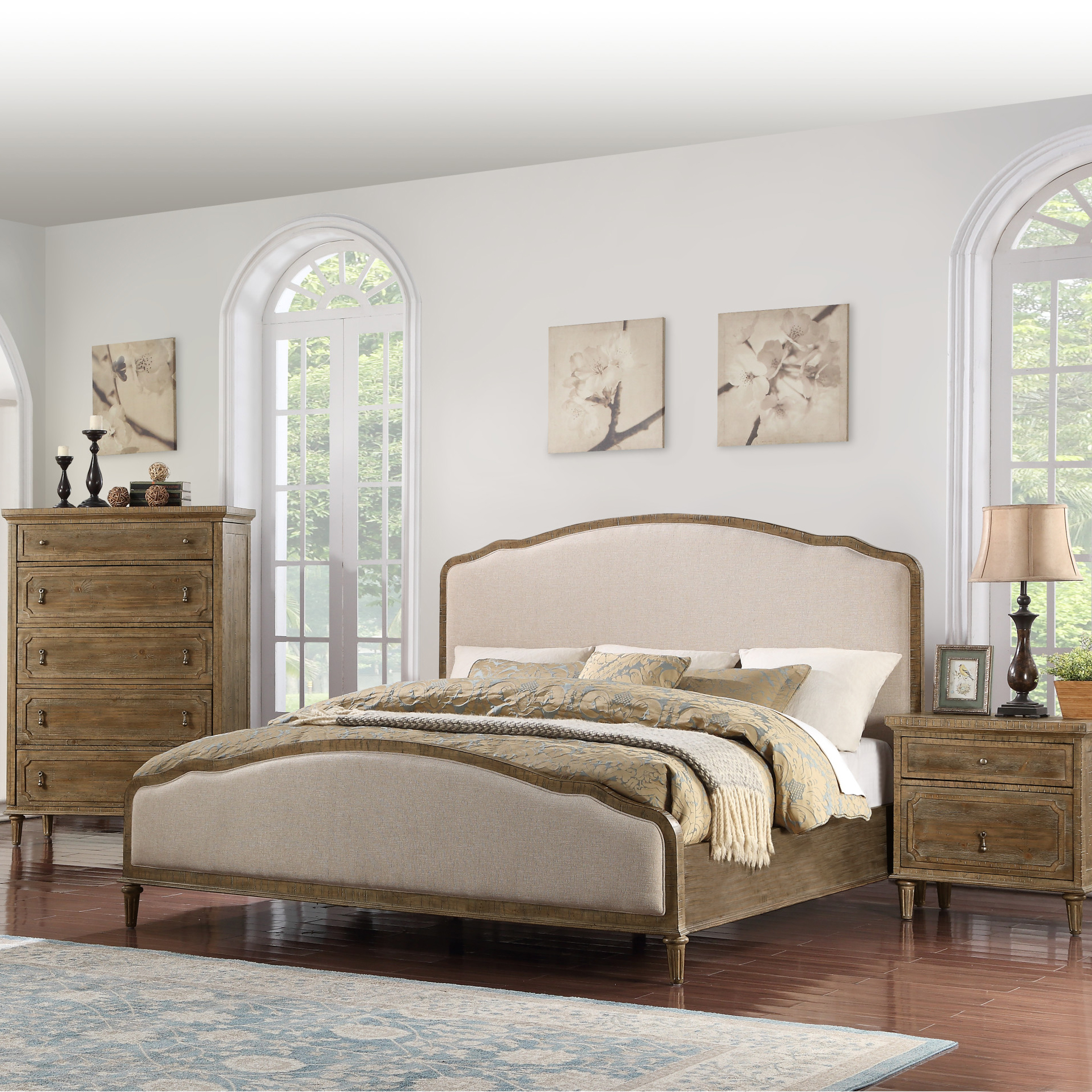 Genevieve Arched Upholstered Bed, King