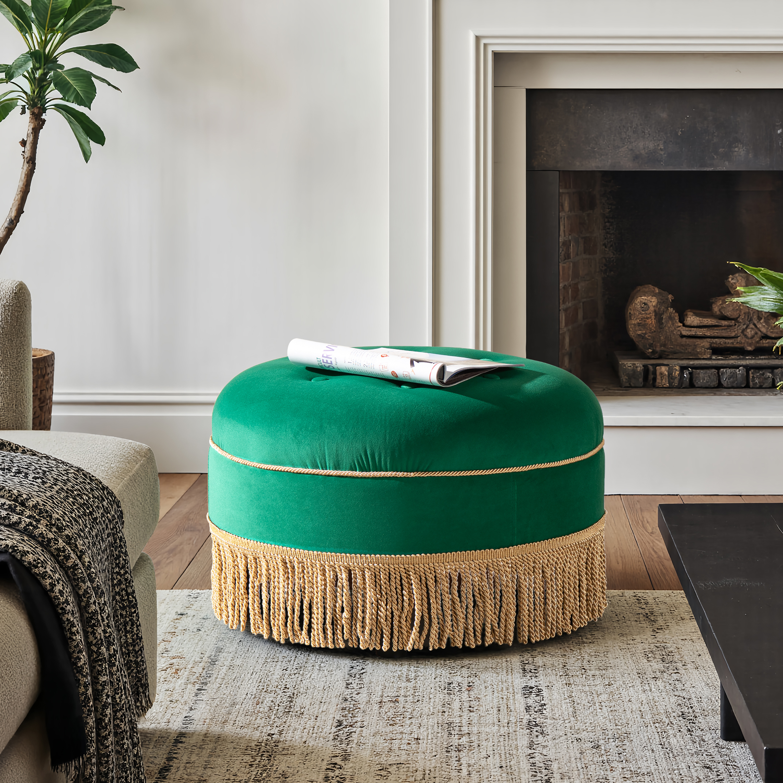 Yolanda Decorative Round Ottoman