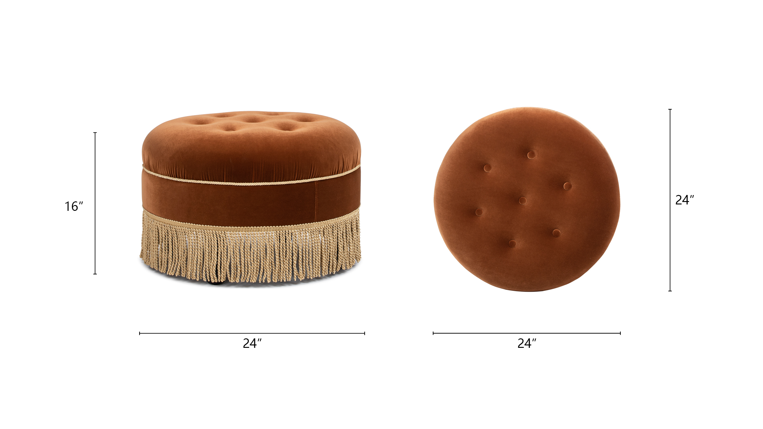 Yolanda Decorative Round Ottoman Yolanda Decorative Round Ottoman