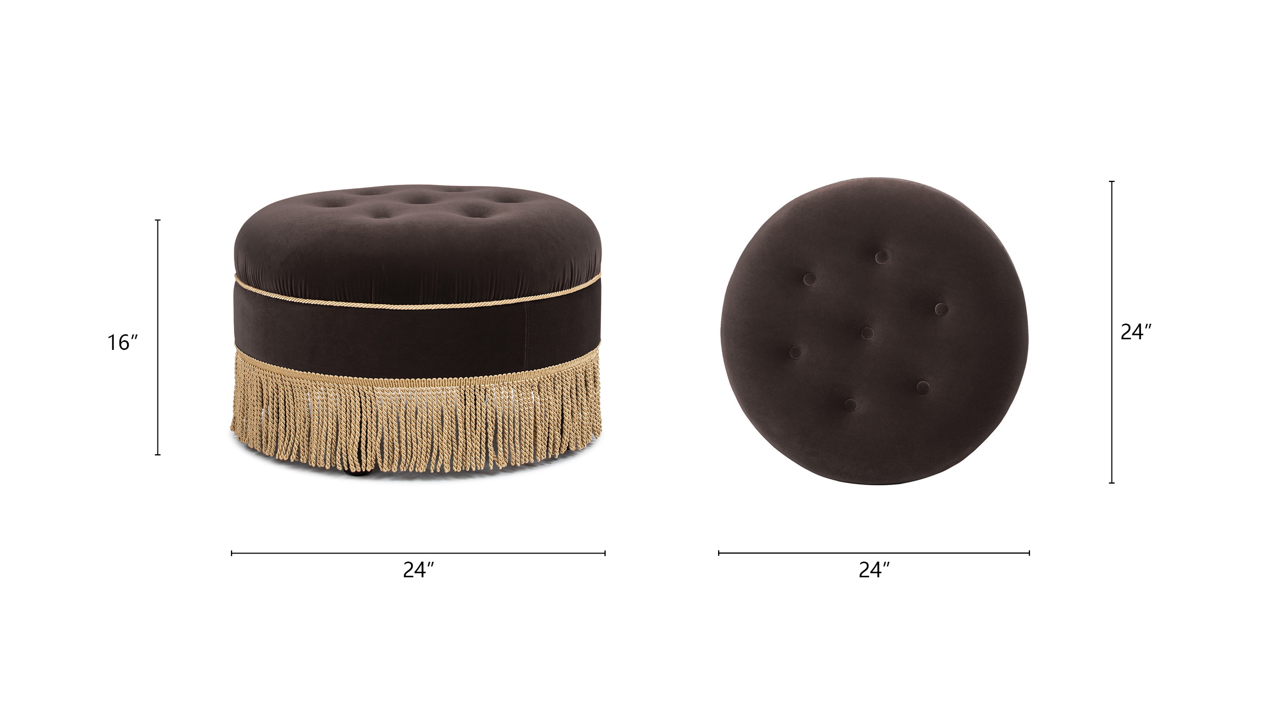 Yolanda Decorative Round Ottoman Yolanda Decorative Round Ottoman