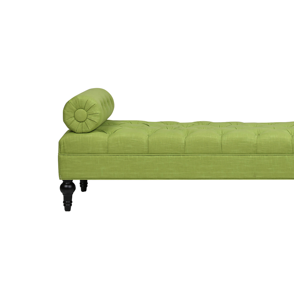 Lewis Bolster Arm Entryway Bench, Bright Chartreuse