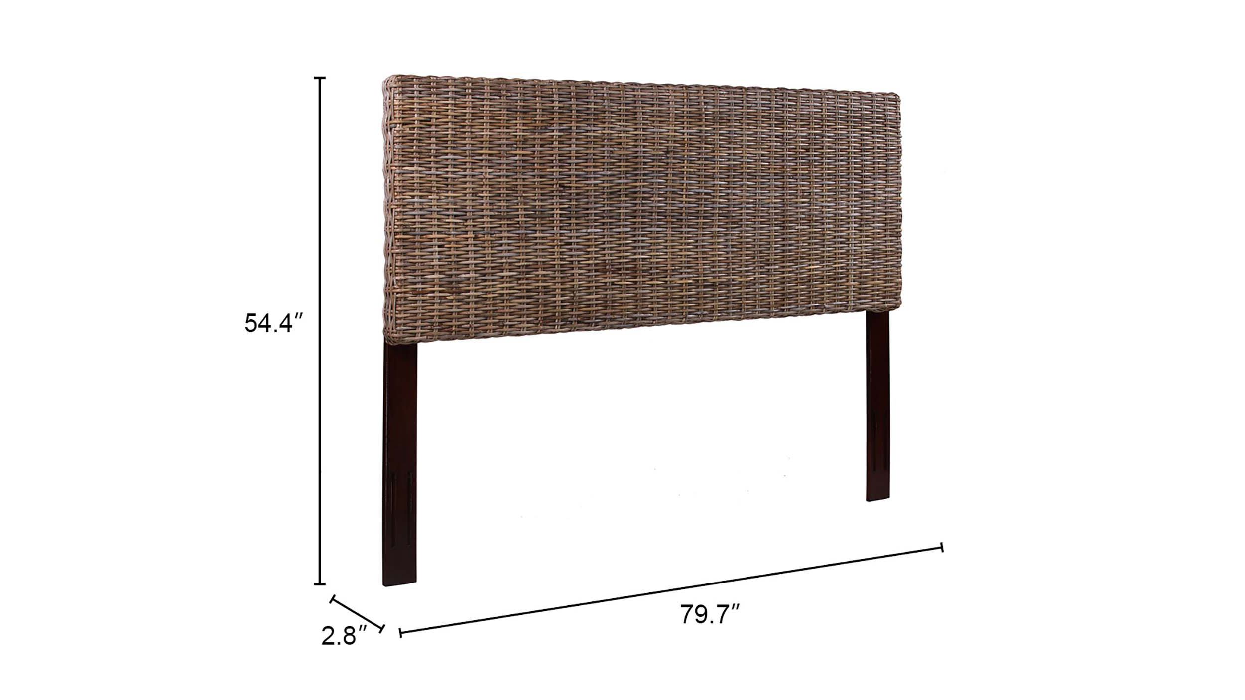 Palermo Freestanding or Floating Woven Rectangular Headboard