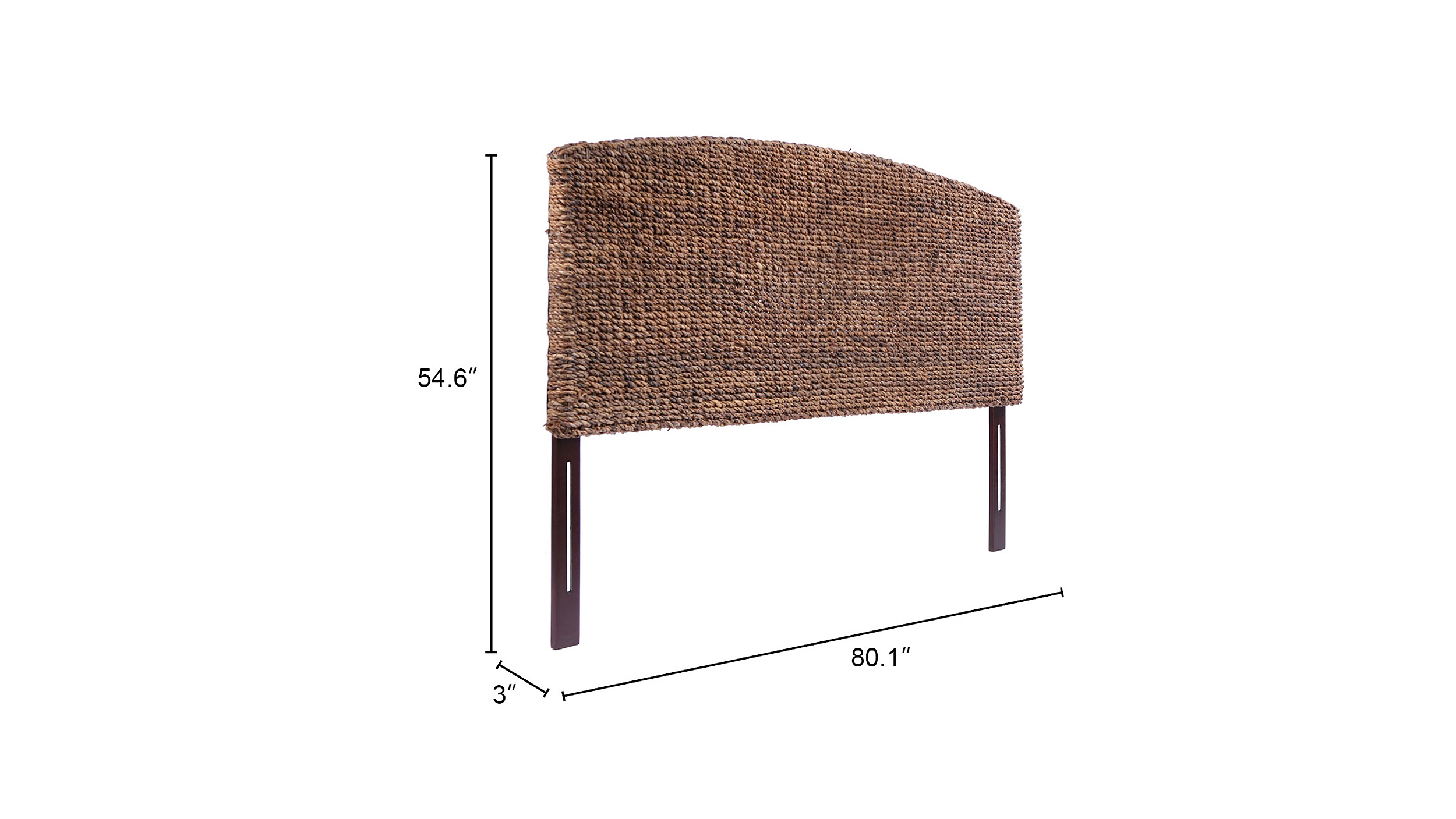 Lorenzo Freestanding or Floating Woven Arched Headboard, King & Cal King, Rich Brown