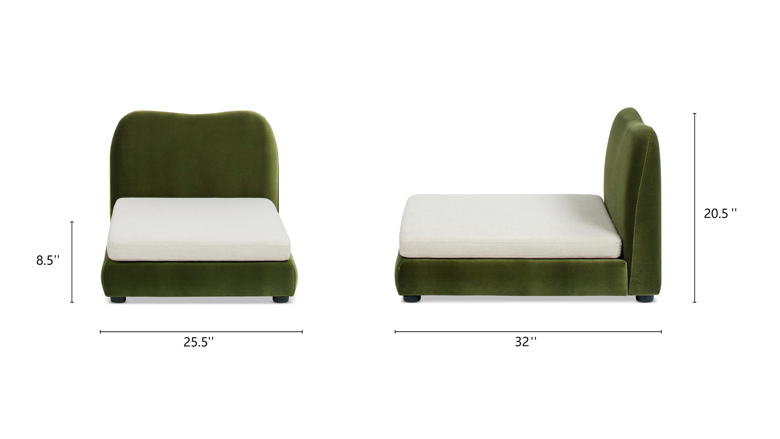 Marcel Upholstered Modern Pet Bed, Small to Medium Dog or Cat