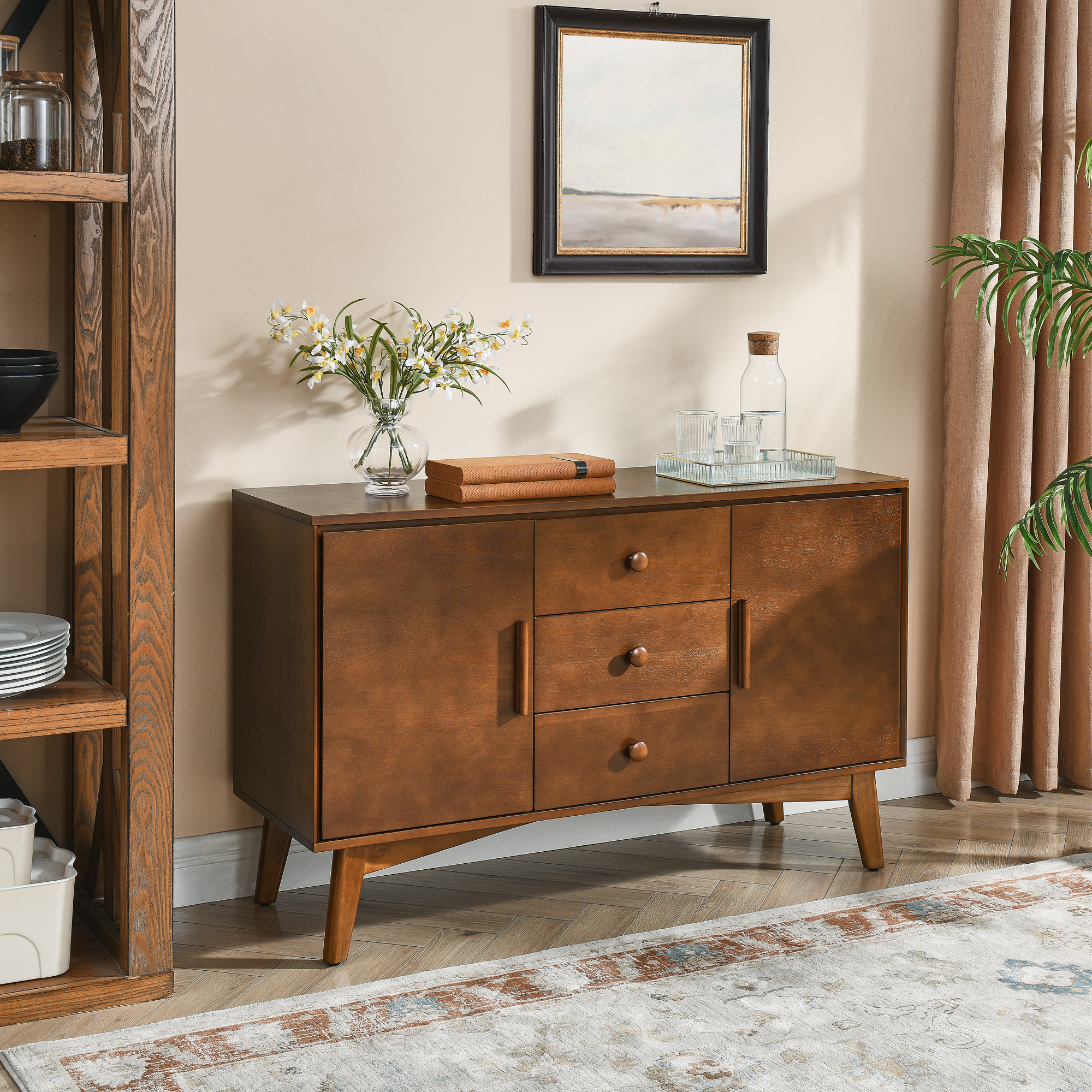 Elmont Wide 3-Drawer Sideboard with Cabinets