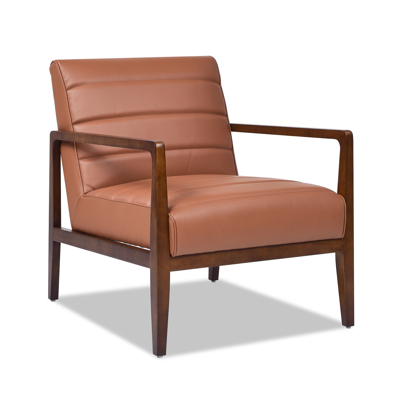 Kenneth Modern-Transitional Lounge Accent Chair, Brown