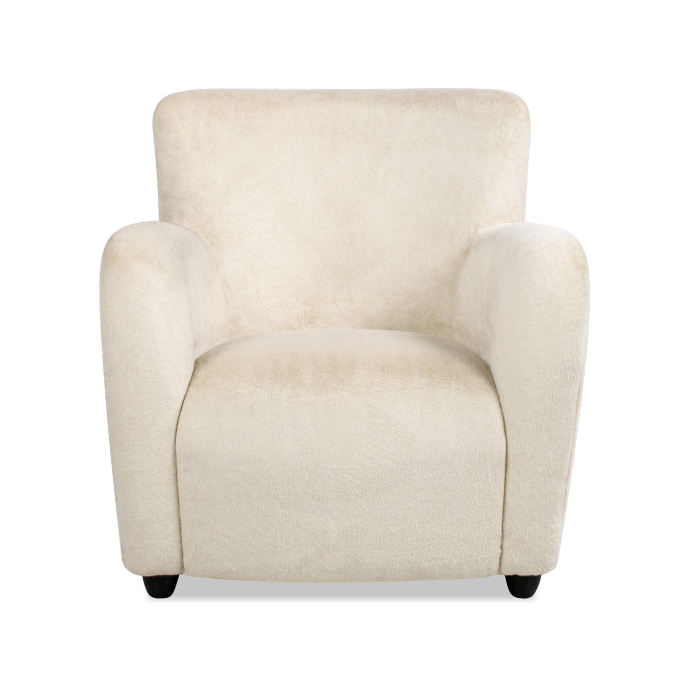 Wolffe Curved  Arm Accent Chair, Crème de la Crème White
