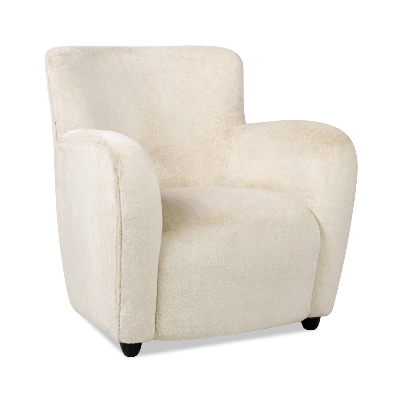 Wolffe Curved  Arm Accent Chair, Crème de la Crème White