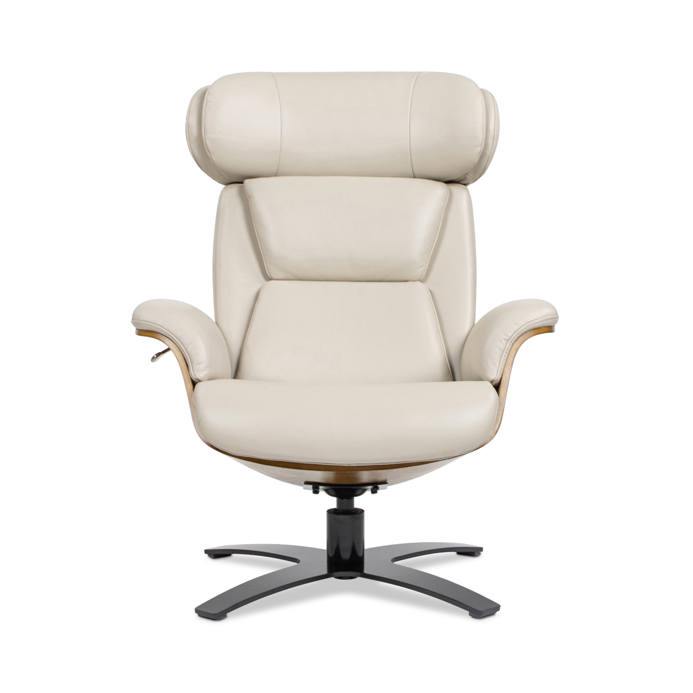 Jovan Mid-Century Modern Genuine Leather Recliner Lounge Chair