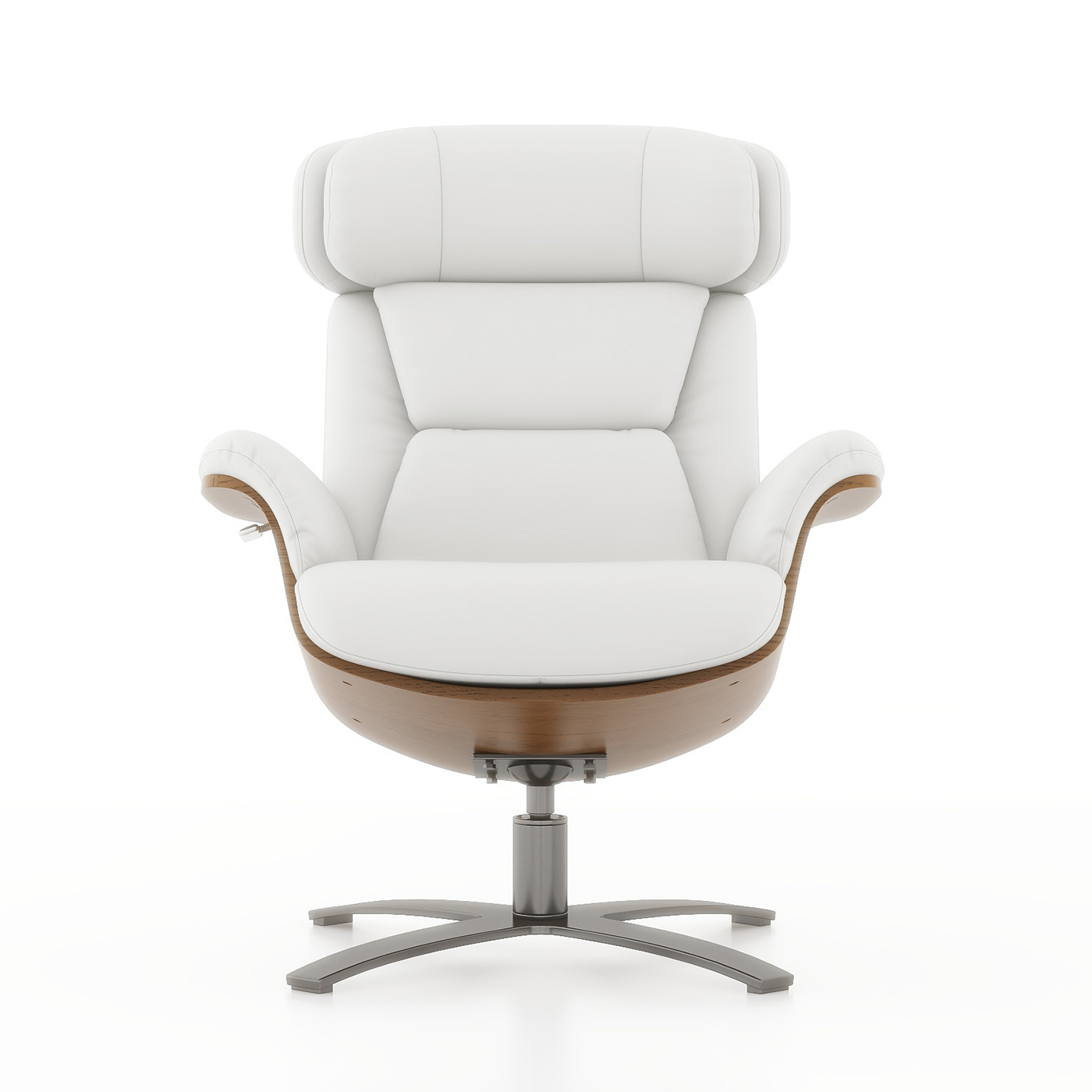 Jovan Mid-Century Modern Genuine Leather Recliner Lounge Chair