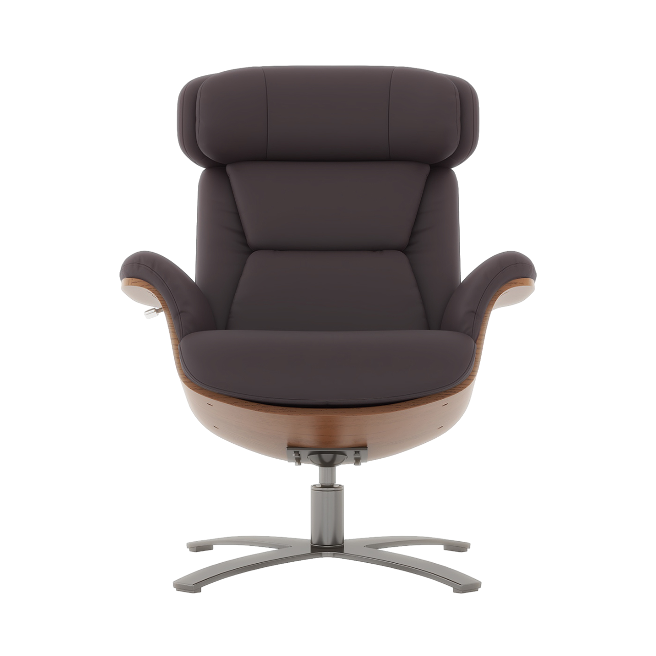 Jovan Mid-Century Modern Genuine Leather Recliner Lounge Chair