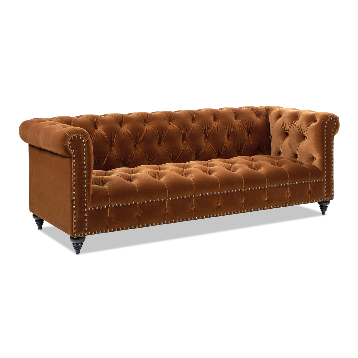 Alto Tufted Chesterfield Sofa, Burnt Orange