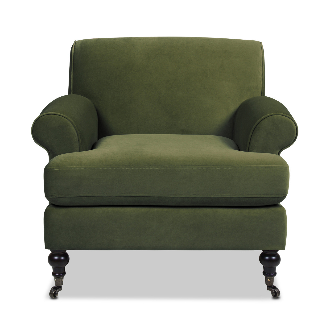 Alana Lawson Accent Arm Chair Metal Casters, Olive Green