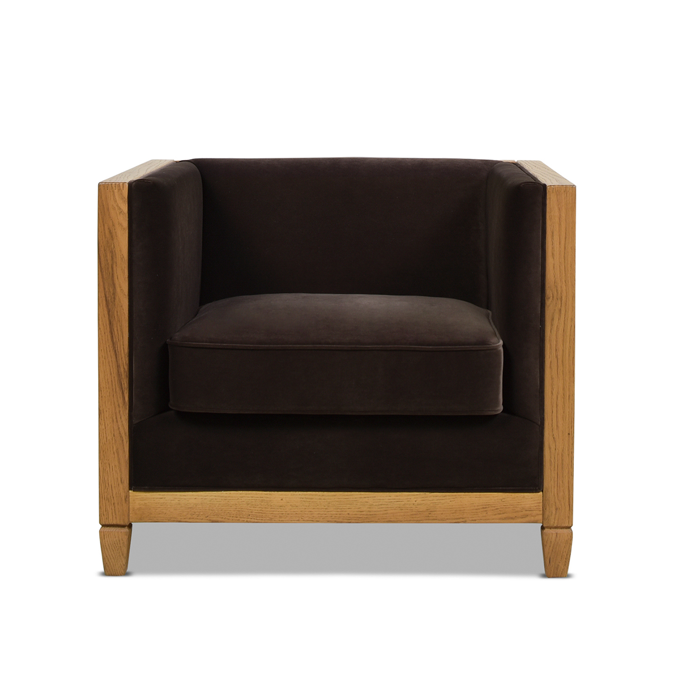 Georgia 81 Cane Rattan Tuxedo Sofa, Deep Brown - Jennifer Taylor Home