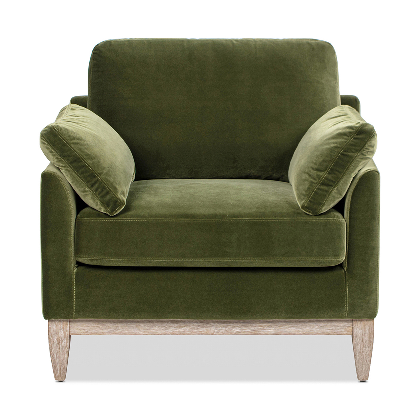 Pasadena Wide Modern Farmhouse Accent Arm Chair, Olive Green