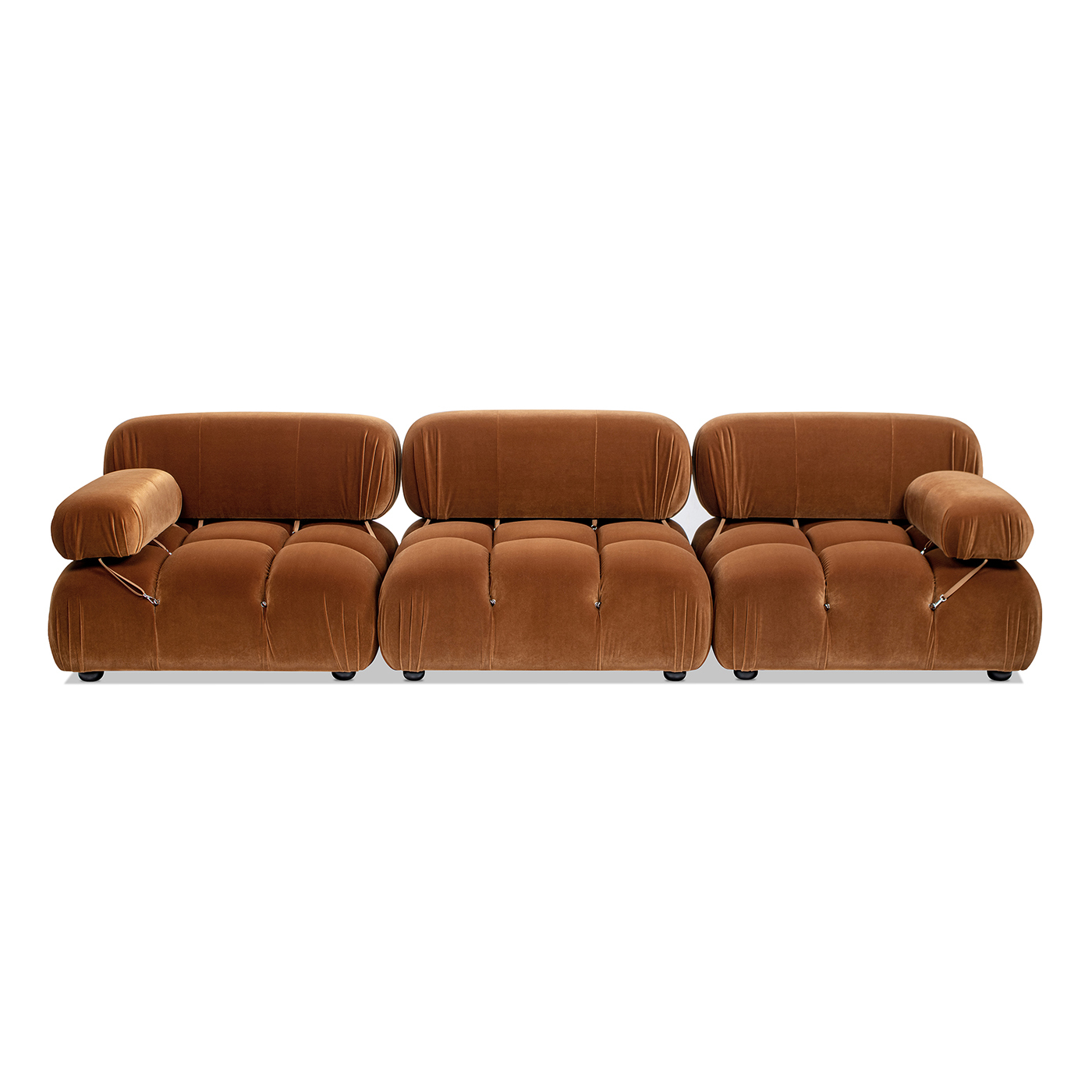 Marcel Bubble Modular Modern 3-Piece Sofa, Burnt Orange