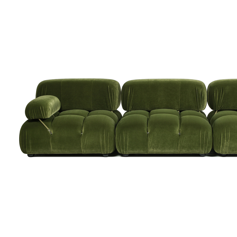 Marcel Bubble Modular Modern 3-Piece Sofa, Olive Green