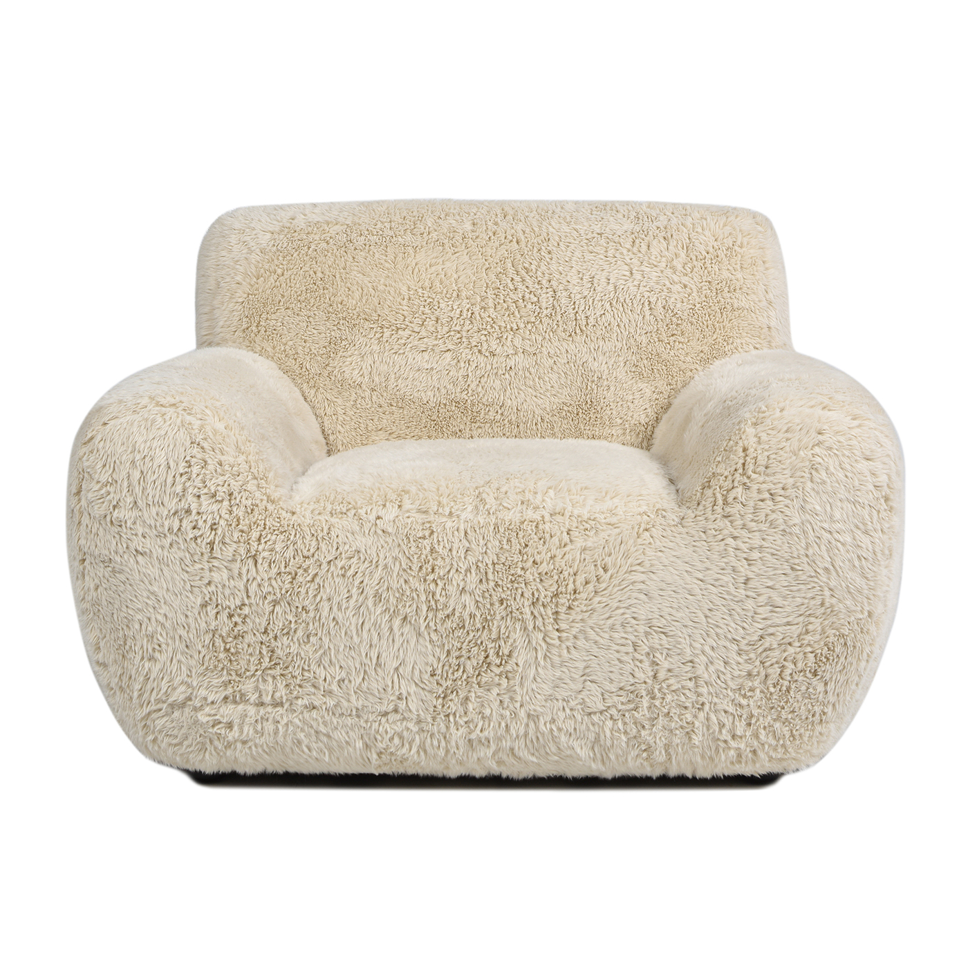 Summit Mongolian Sheepskin Overstuffed Arm Chair, Cream Beige