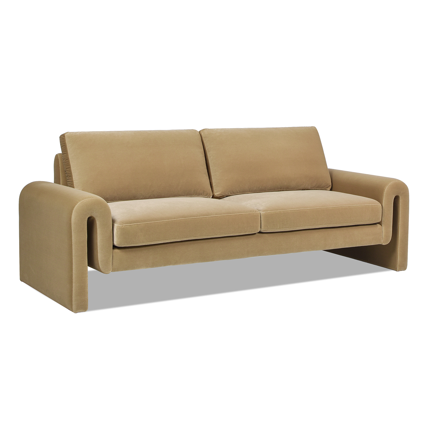 Mason Arched Arm Sofa, Camel Brown Beige