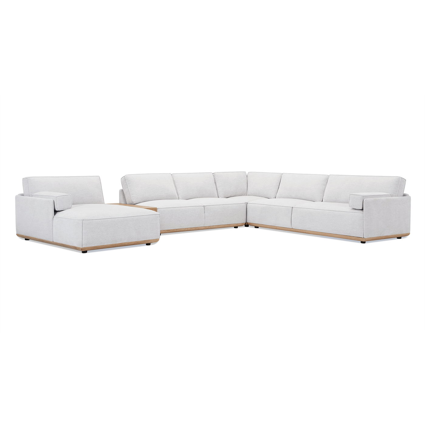 Destin 5pc Modular RAF U-Shaped Chaise Sectional with Storage Console, Lunar Gray