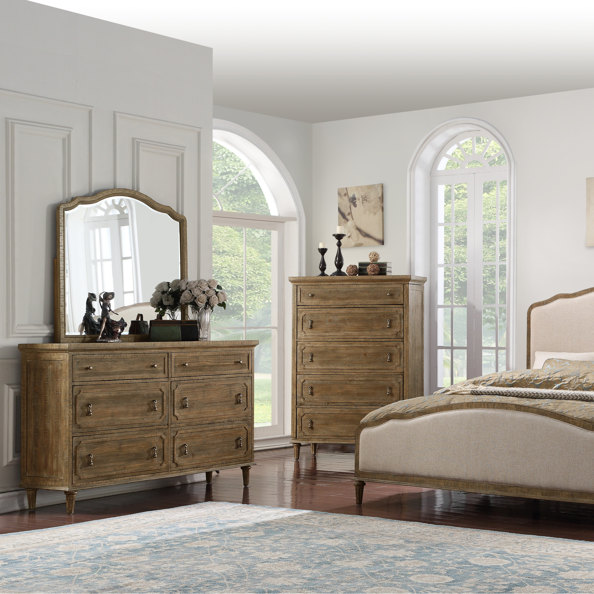 Bridger 6-Drawer Distressed Wood Dresser