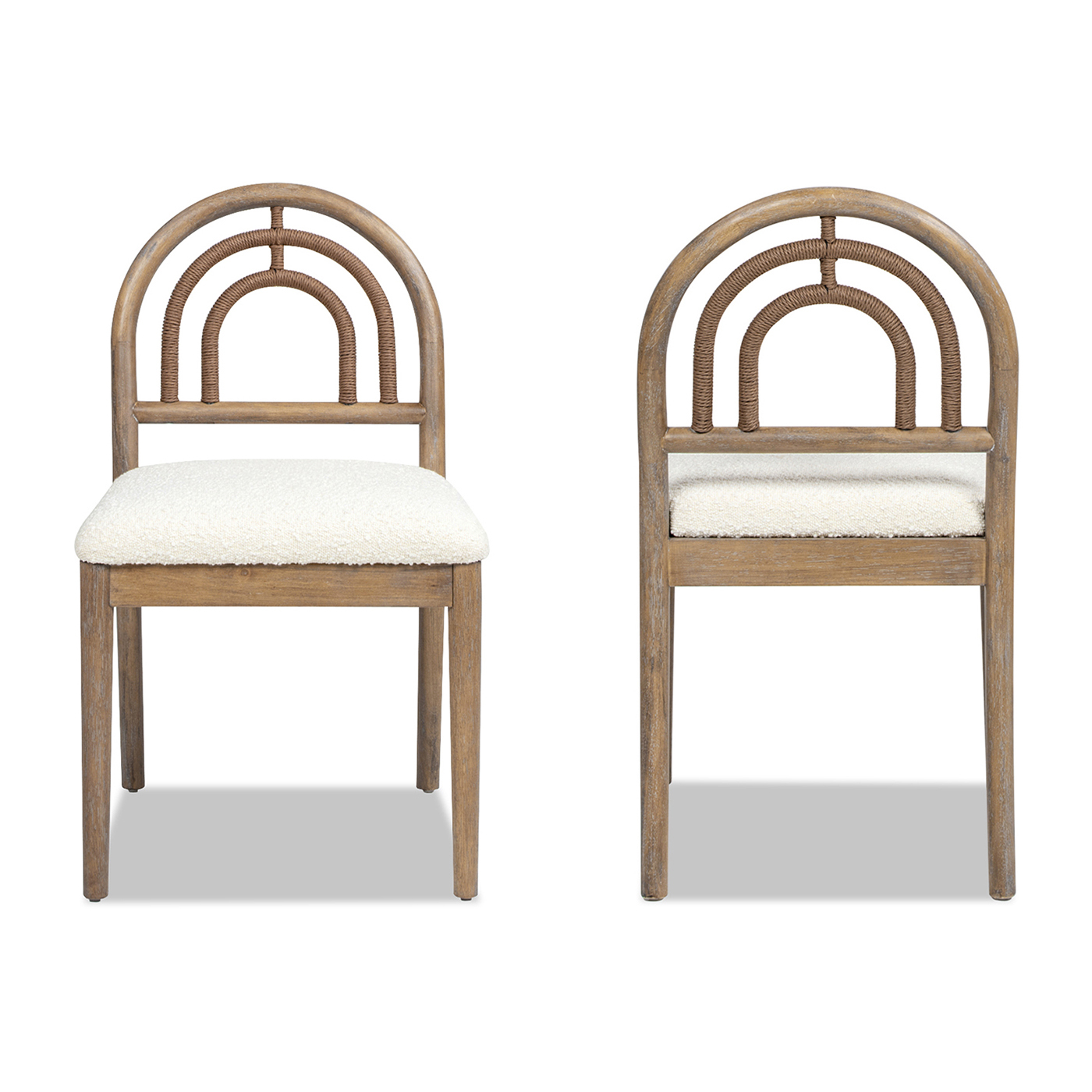 Leon Arched Back Wood & Upholstered Dining Chair