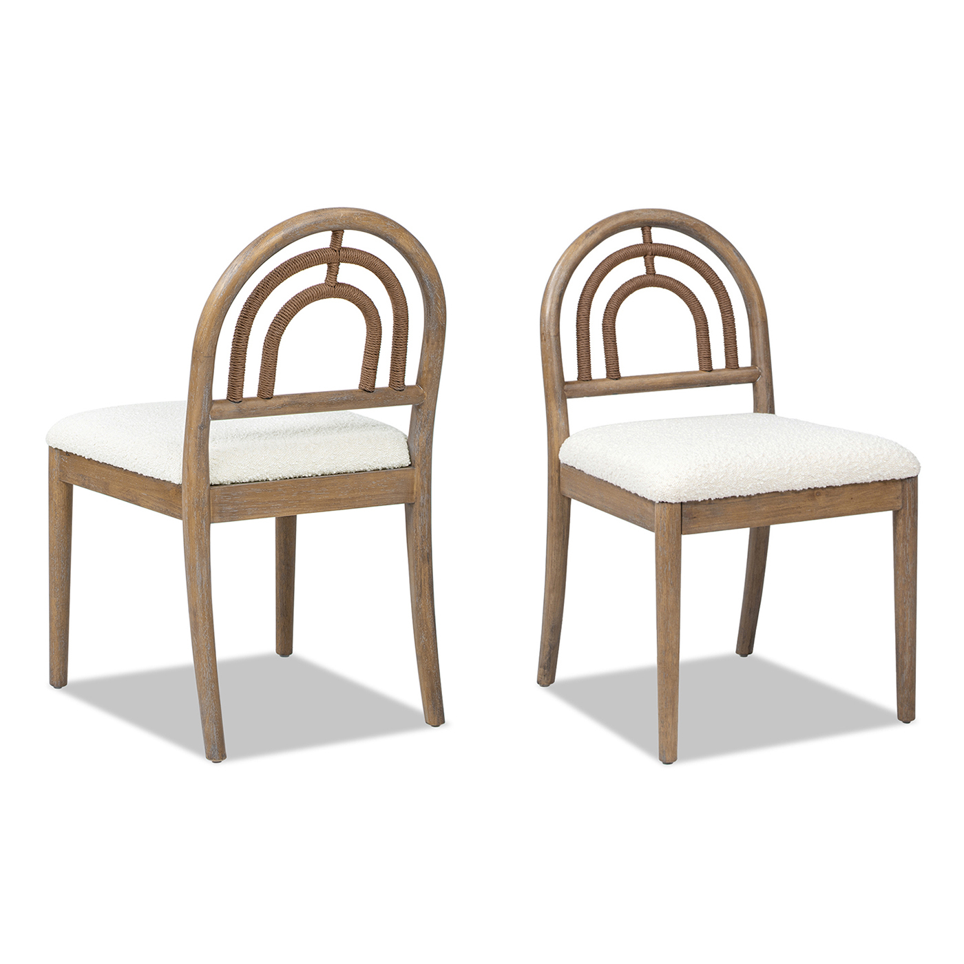 Leon Arched Back Wood & Upholstered Dining Chair