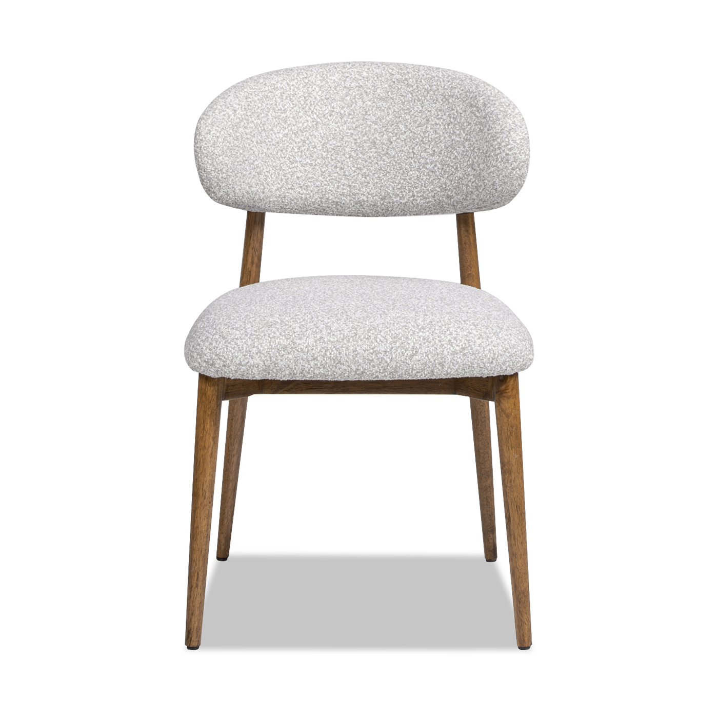 Locke Modern Upholstered Dining Chair with Wood Frame, Salt & Pepper Bouclé