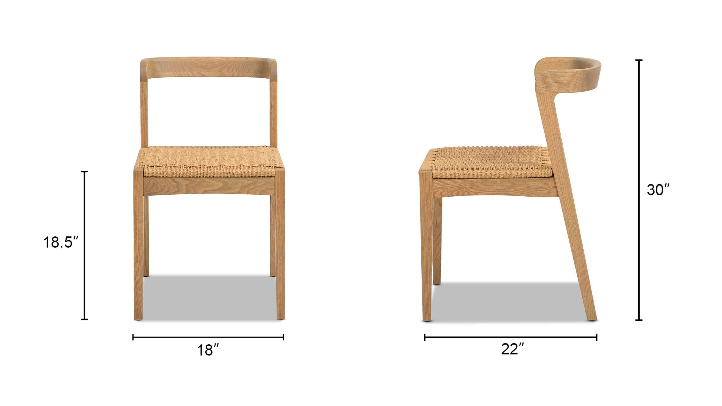 Capri Woven Seat Oak Wood Dining Chair, Natural Brown Capri Woven Seat Oak Wood Dining Chair, Natural Brown