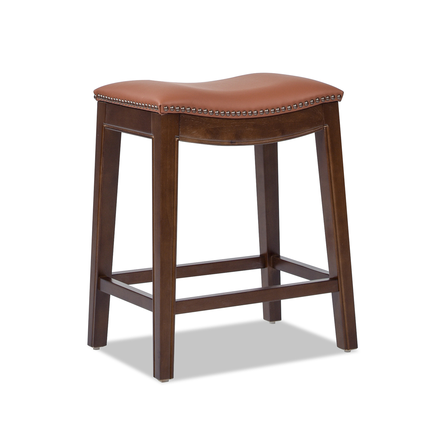 Barlow Backless Saddle Counter Stool, Brown