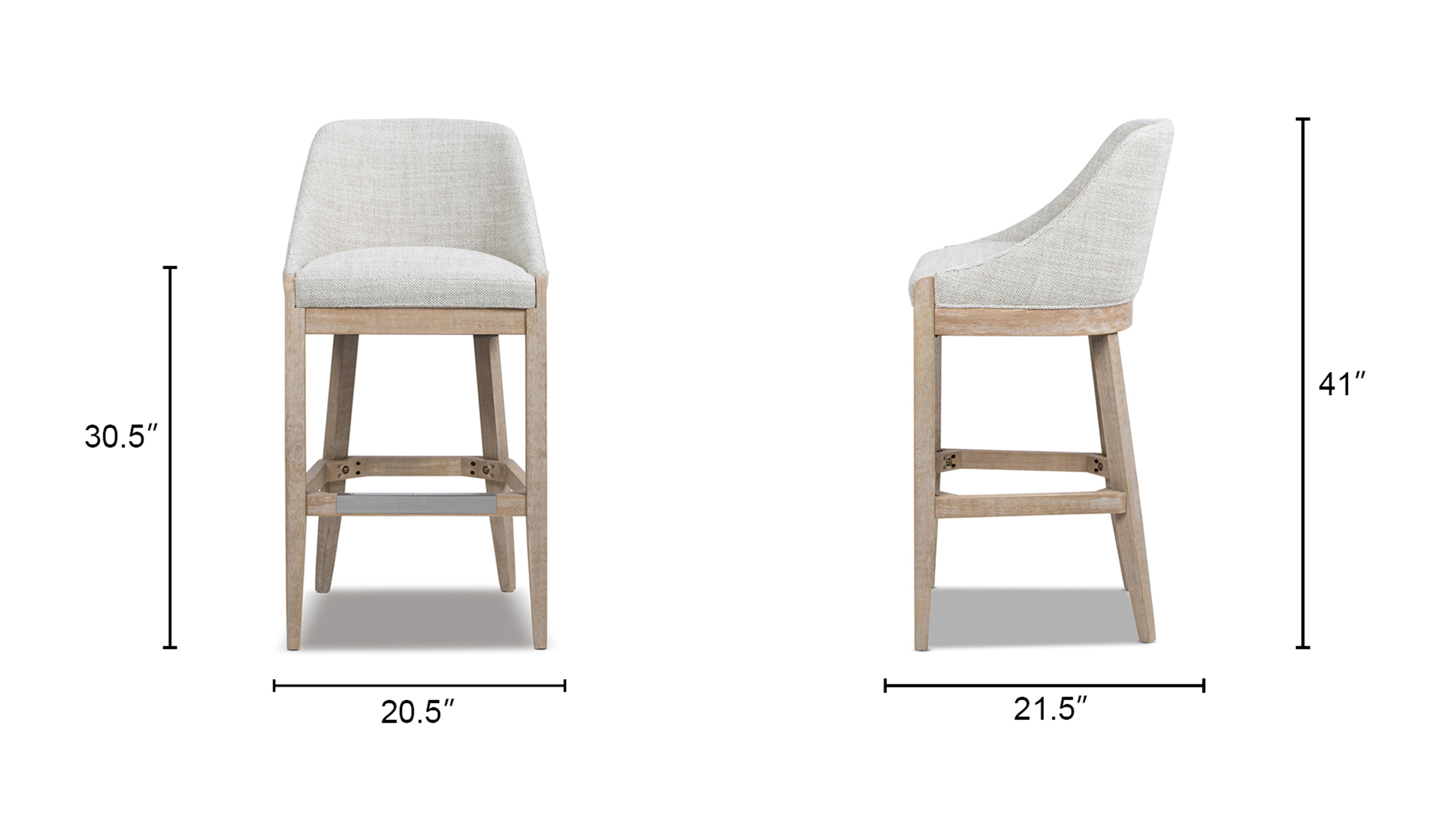 Newport Coastal Curved Back Upholstered Barstool