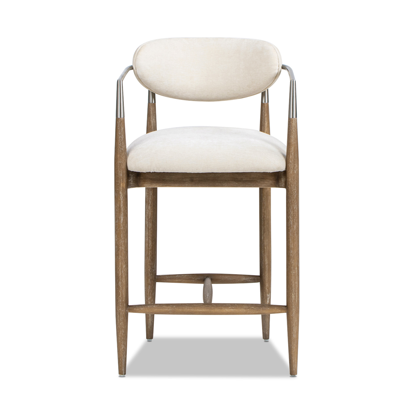 Artemis Mixed Material Upholstered Counter Stool, Warm White