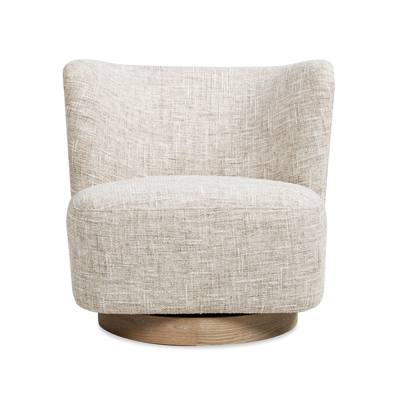 Miranda Armless Swivel Accent Chair, Natural Gray