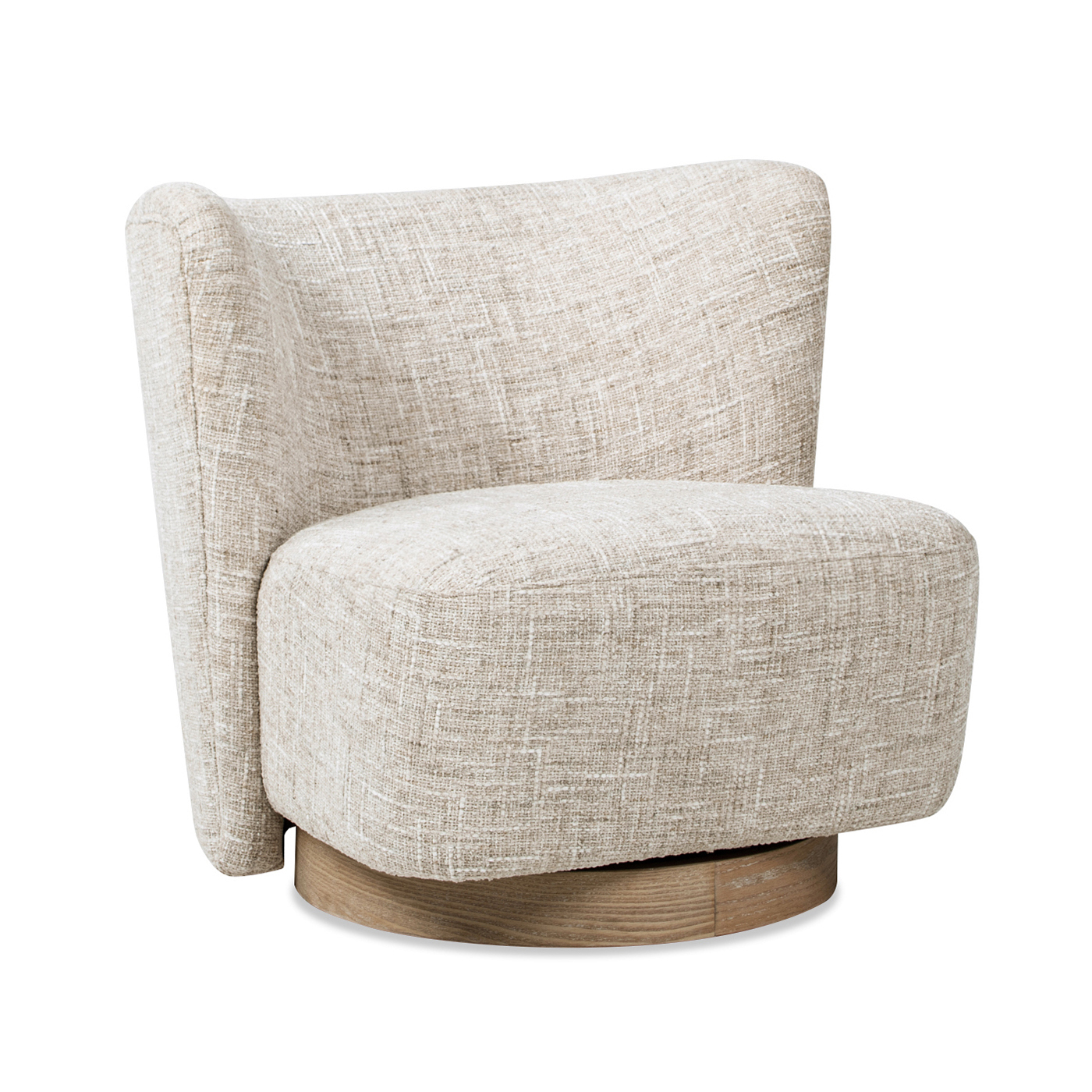 Miranda Armless Swivel Accent Chair, Natural Gray