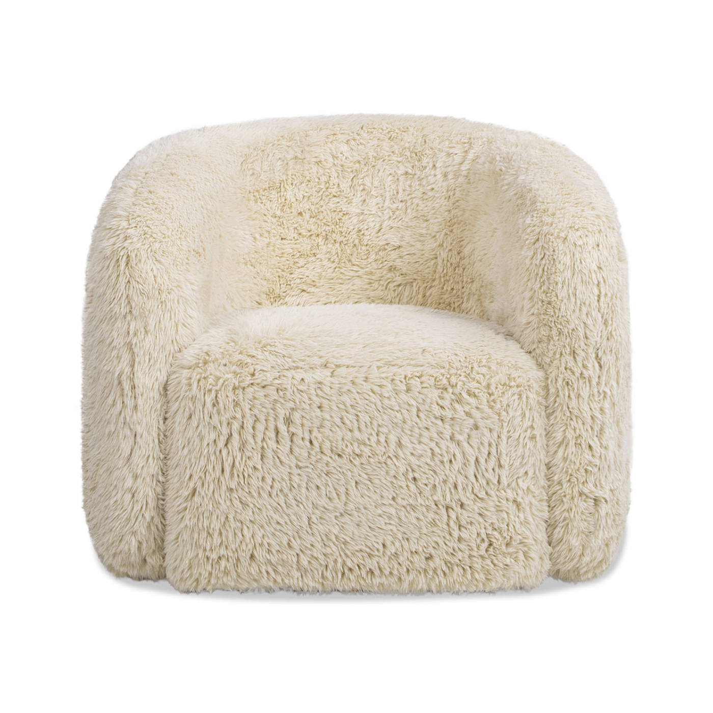 Summit Mongolian Sheepskin Overstuffed Arm Chair, Cream Beige