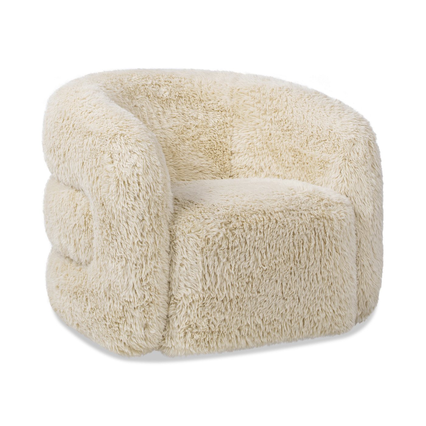 Summit Mongolian Sheepskin Overstuffed Arm Chair, Cream Beige