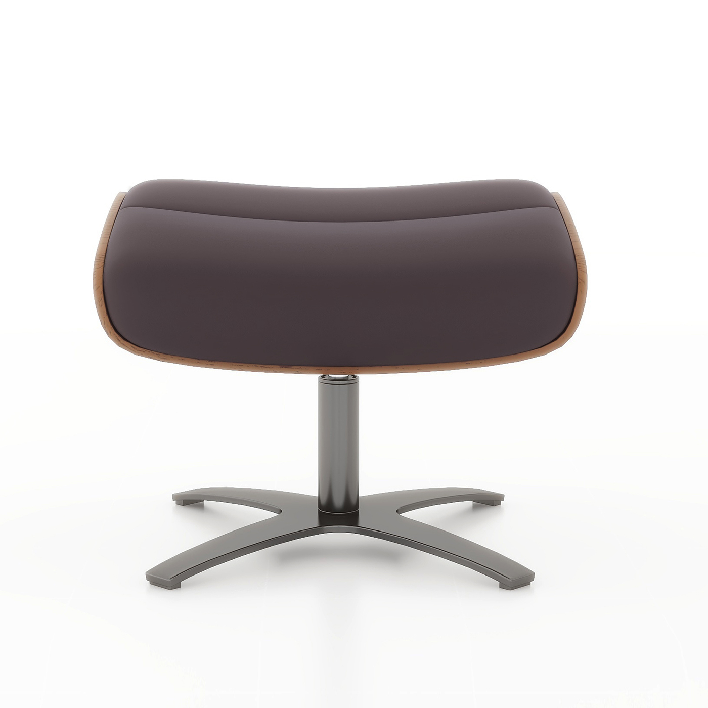 Jovan Mid-Century Modern Genuine Leather Recliner Lounge Chair & Ottoman Set, Cacao Espresso Brown