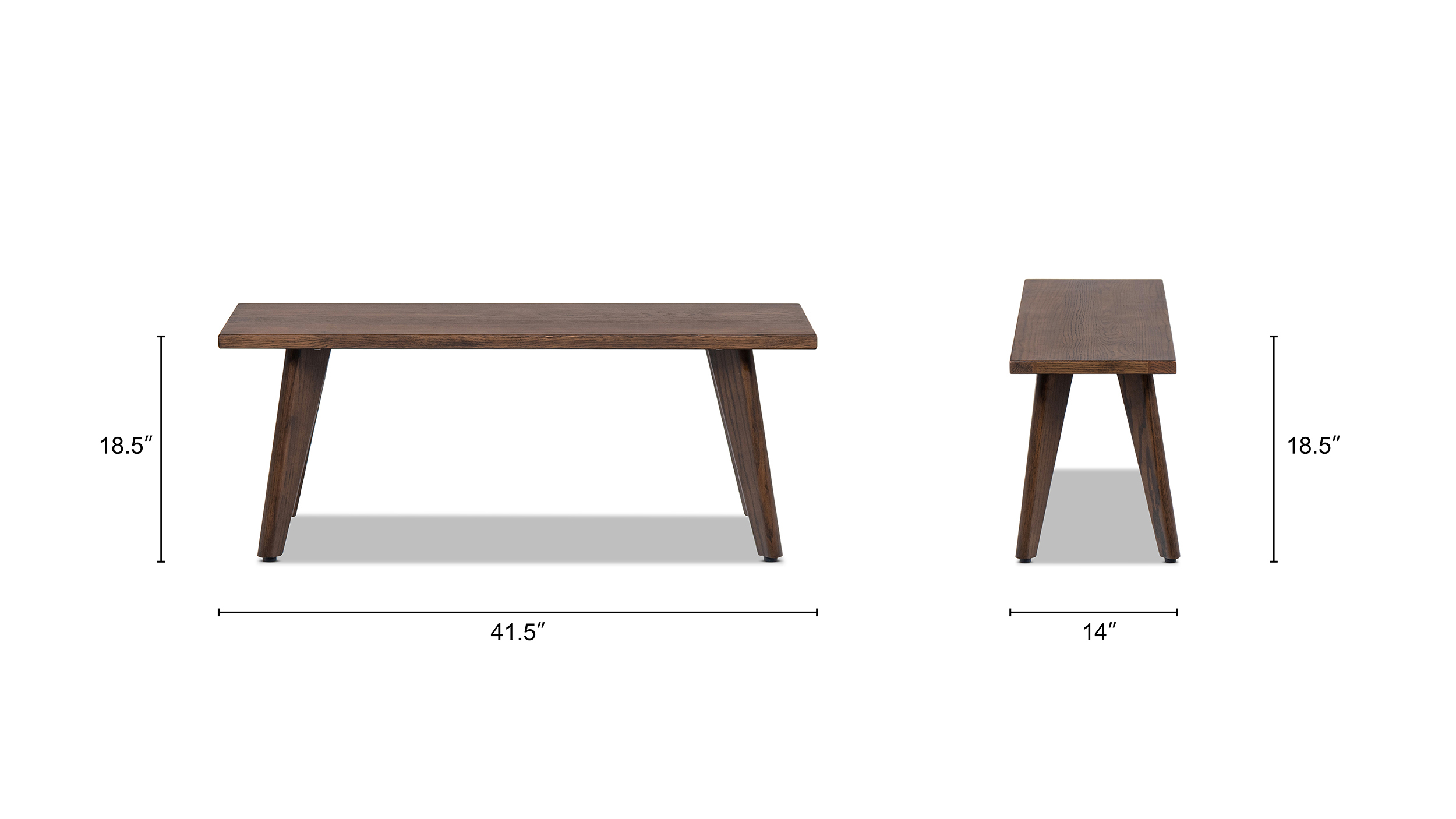 Capri Solid Red Oak Wood Bench, Dark Brown Capri Solid Red Oak Wood Bench, Dark Brown
