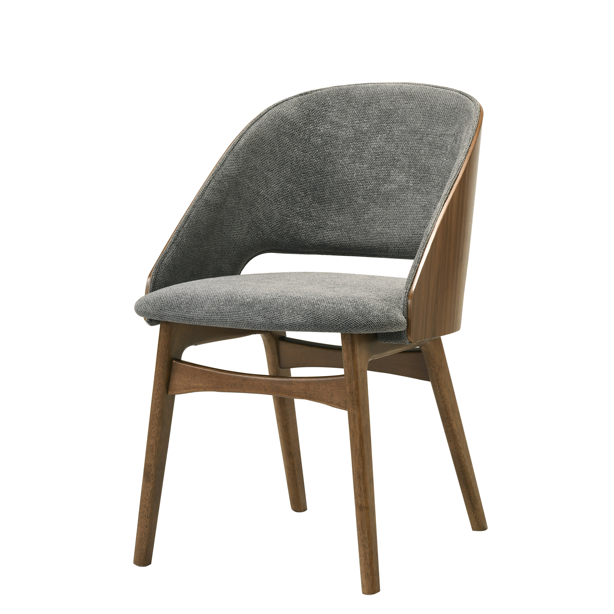 Tilden Upholstered Dining Chairs with Walnut Veneer Wood Frame, Set of 2