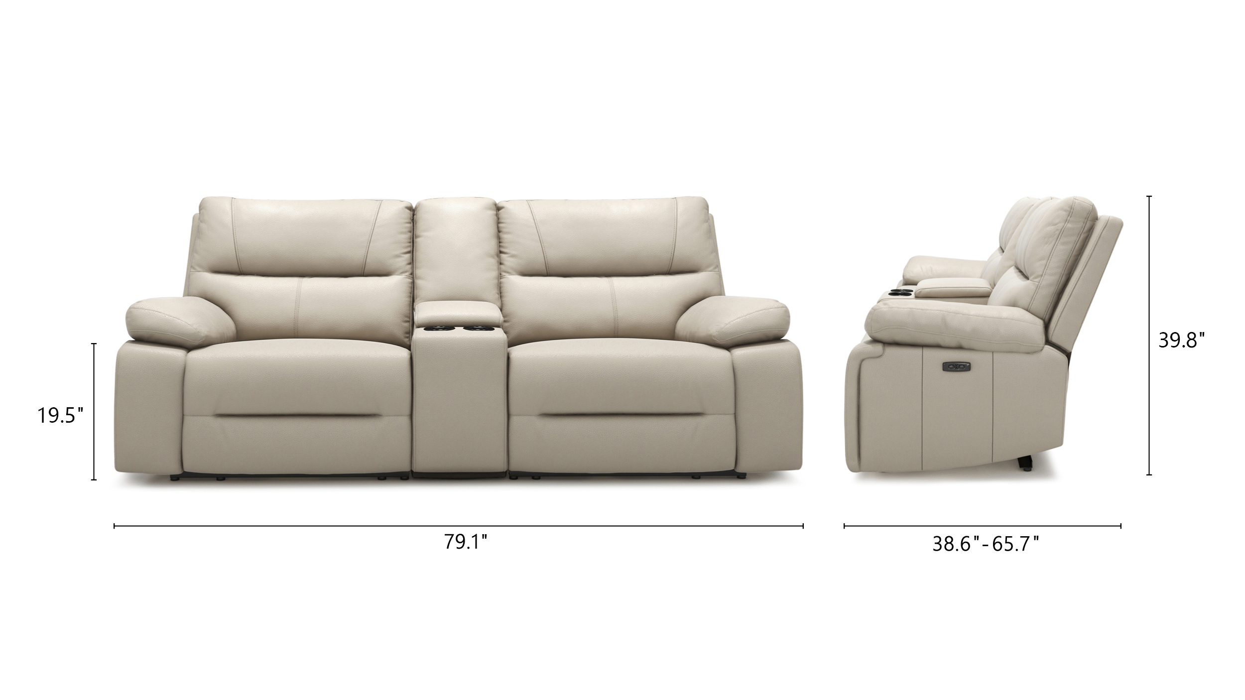 Malibu Modern Power Motion 3-Piece Reclining Loveseat Sofa with Cup Holders, Cream Taupe Beige Malibu Modern Power Motion 3-Piece Reclining Loveseat Sofa with Cup Holders, Cream Taupe Beige