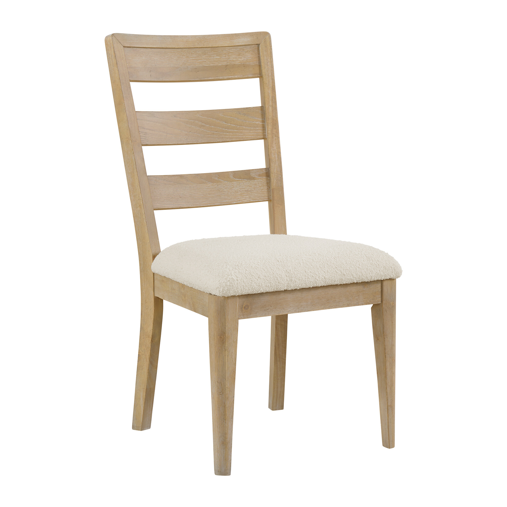 Mila Ladder Back Dining Chairs, Set of 2, Bouclé Beige