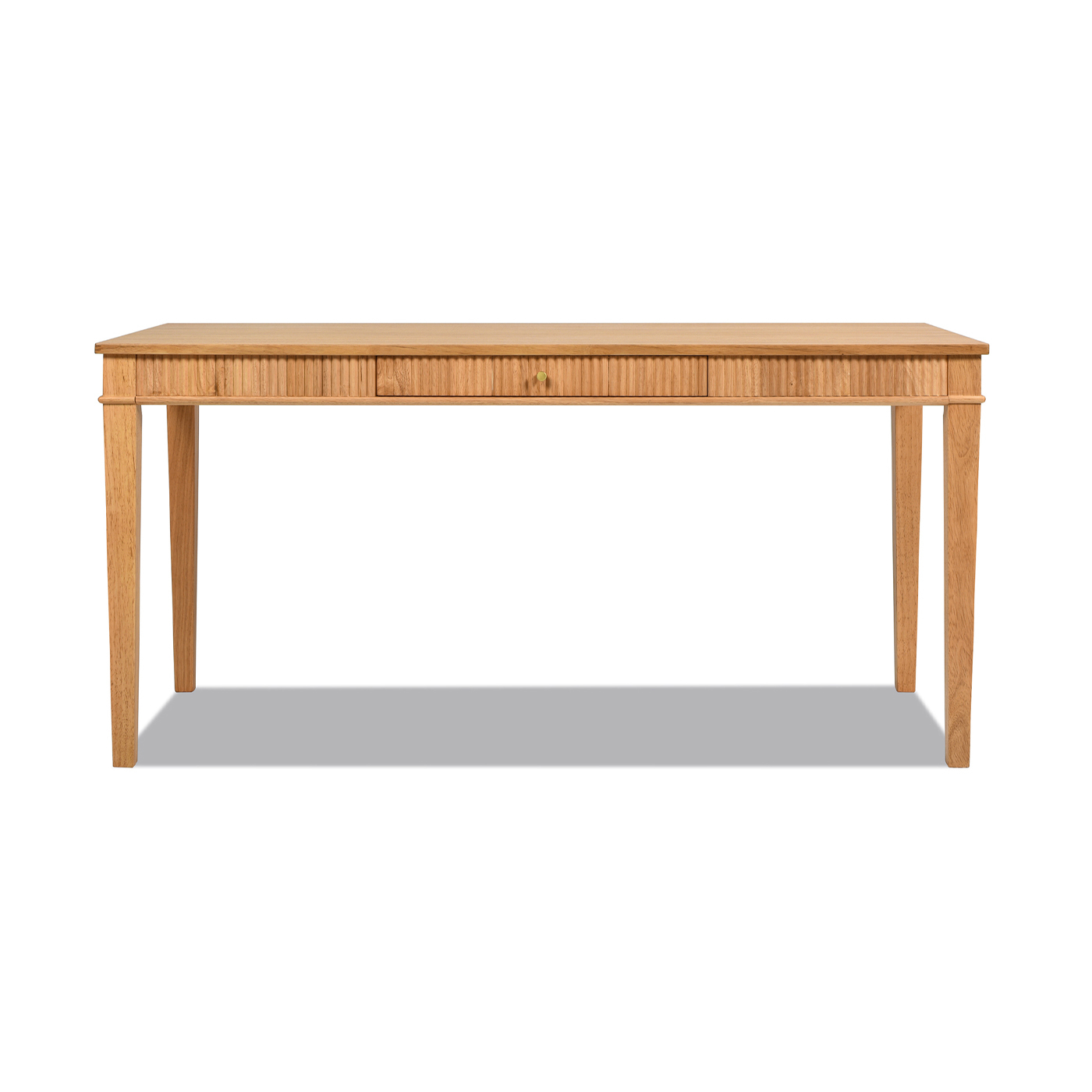 Dumont Modern Farmhouse 1-Drawer Fluted Home Office Writing Desk, Natural Blonde