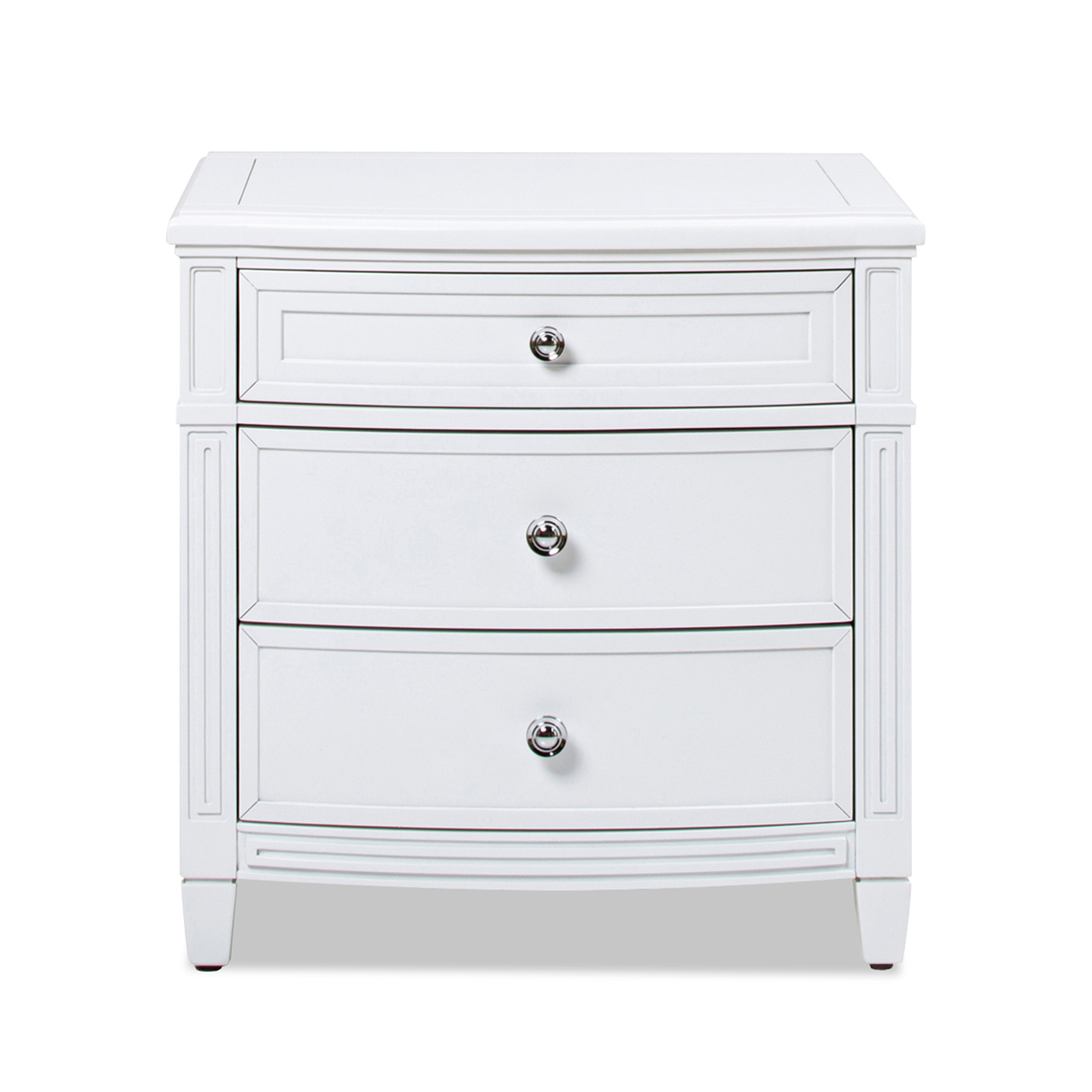 Dauphin 3-Drawer Accent End Table, Merino White