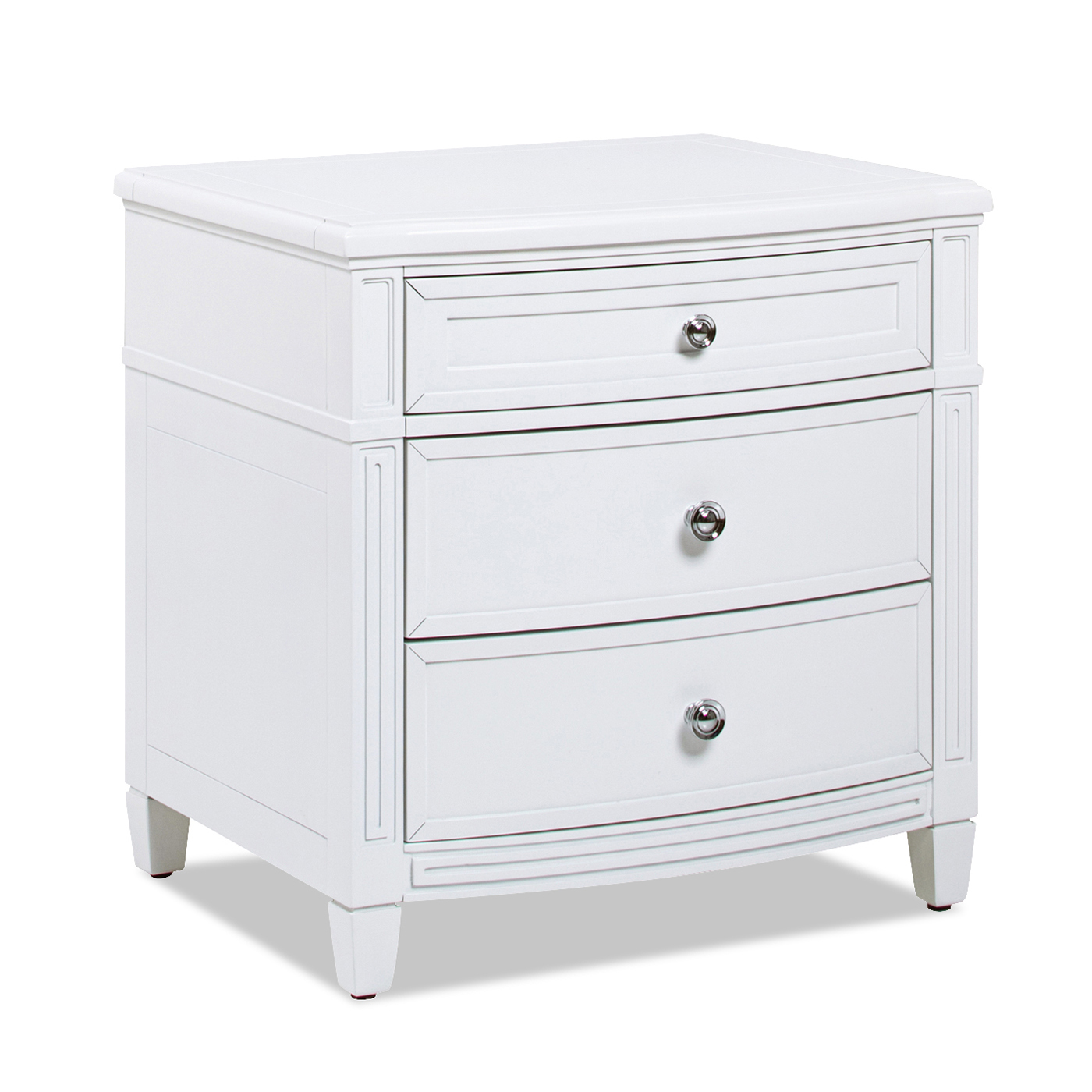 Dauphin 3-Drawer Accent End Table, Merino White