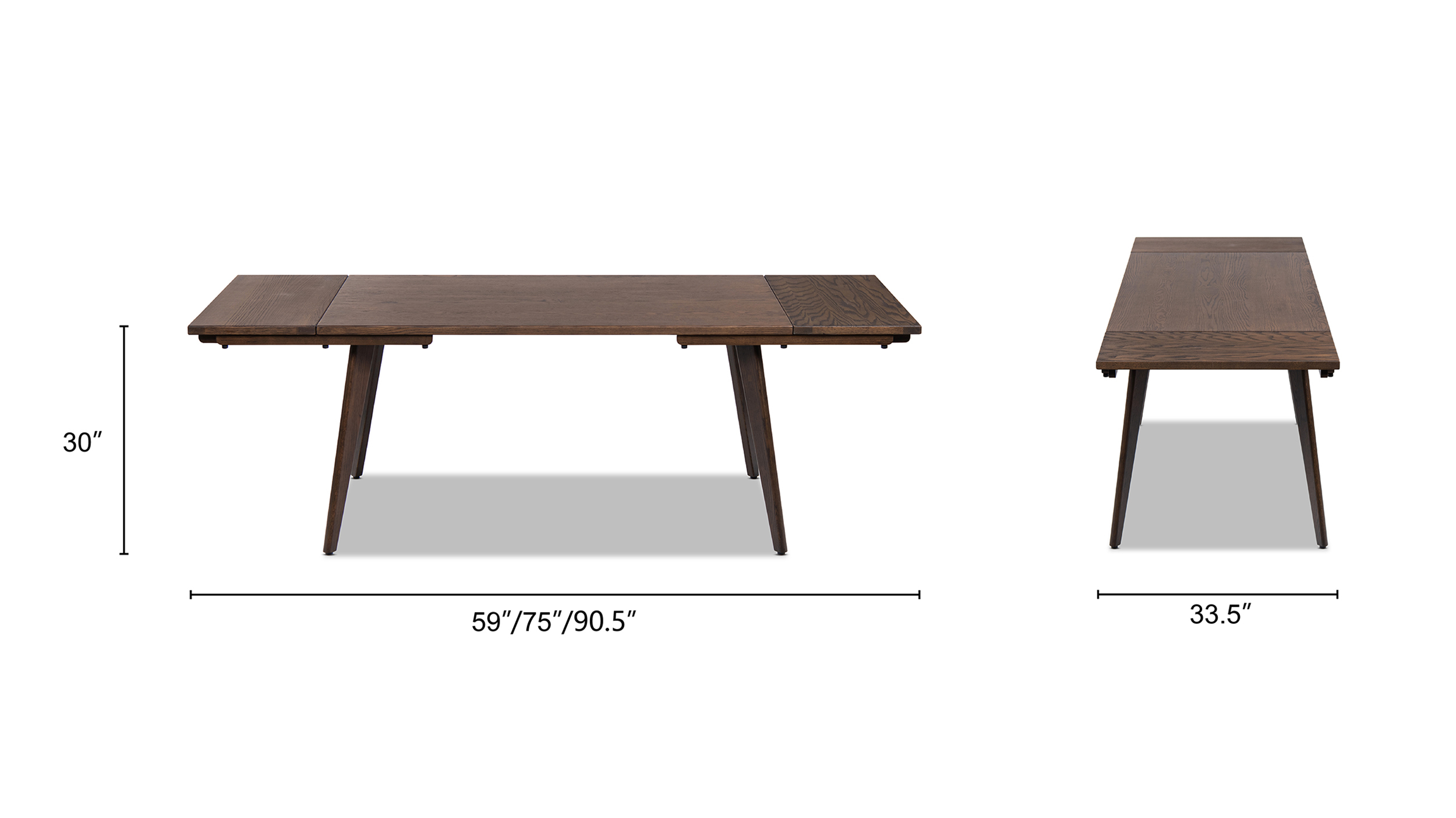 Capri Solid Oak Wood 6-8 Seat Extendable Leaf Dining Table, Dark Brown Capri Solid Oak Wood 6-8 Seat Extendable Leaf Dining Table, Dark Brown