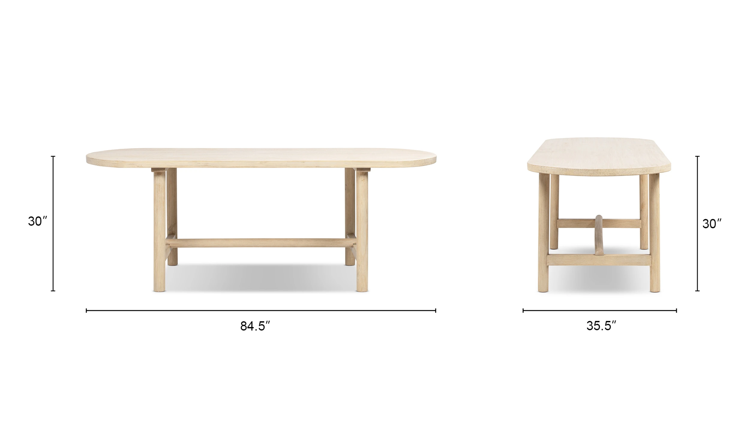 Milo 8-Seat Oval Reclaimed Pine Wood Dining Table, Light Natural Cerused Milo 8-Seat Oval Reclaimed Pine Wood Dining Table, Light Natural Cerused